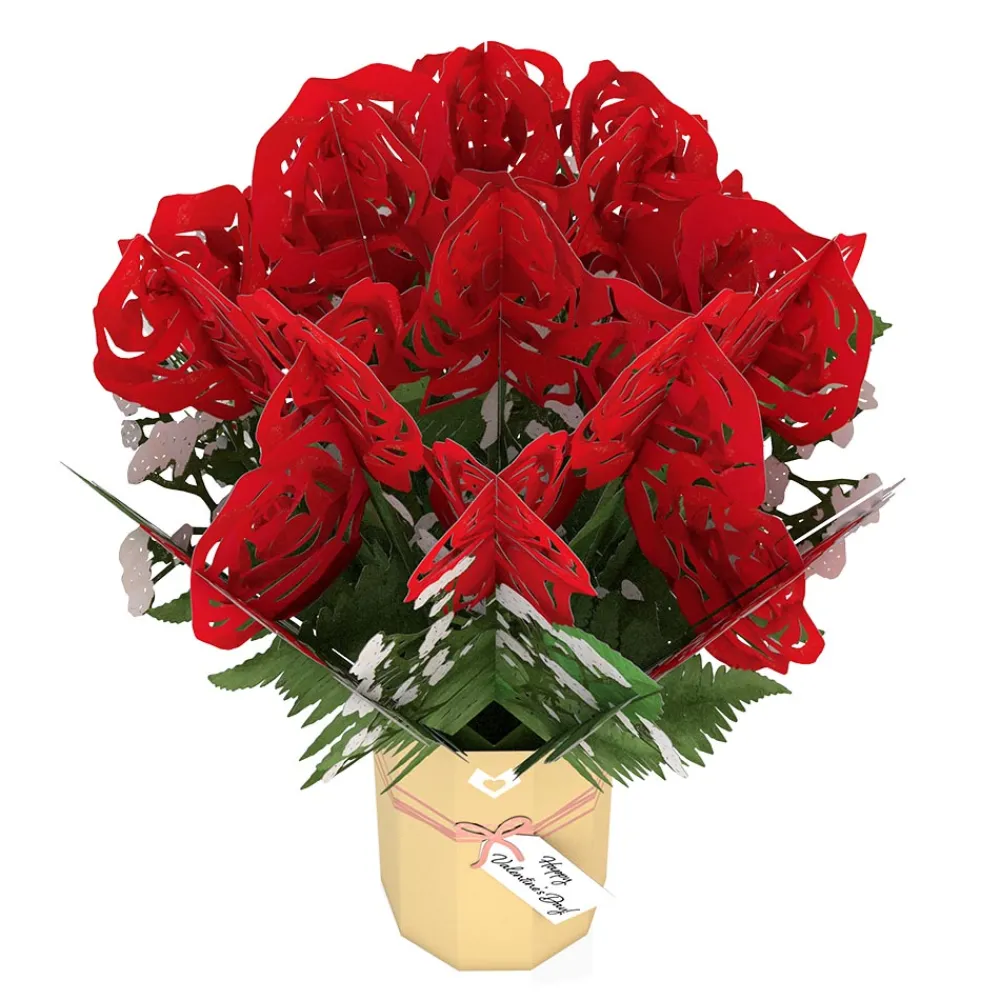 Lovepop Pop-Up Bouquets|Card & Gift Bundles|Pizza and Roses Valentine Bundle