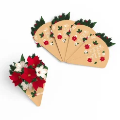 Lovepop Christmas 12/25|Her|Poinsettia & Pine Little Blooms (Notecard 5-Pack)