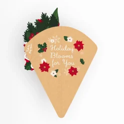 Lovepop Christmas 12/25|Her|Poinsettia & Pine Little Blooms (Notecard 5-Pack)