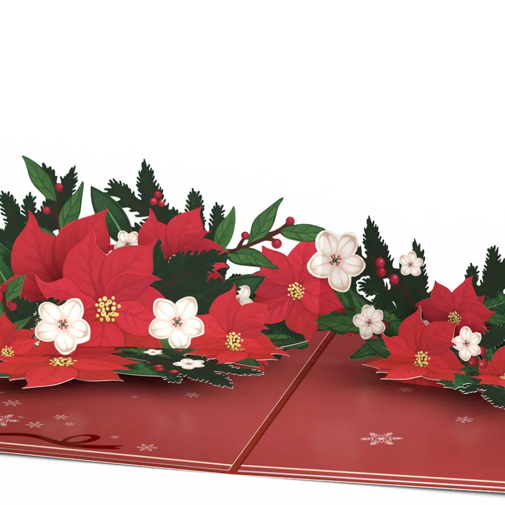 Lovepop Greeting Cards|Poinsettia & Pine Pop-Up Card