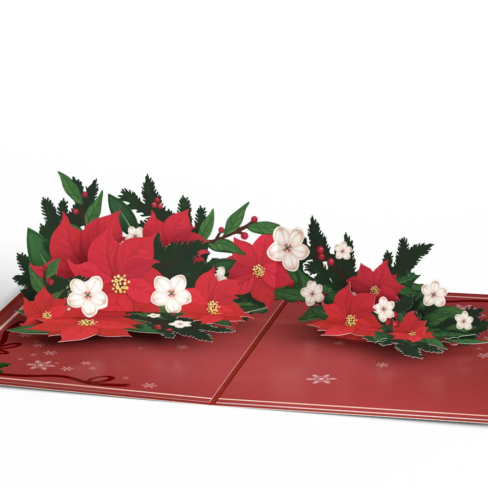 Lovepop Greeting Cards|Poinsettia & Pine Pop-Up Card