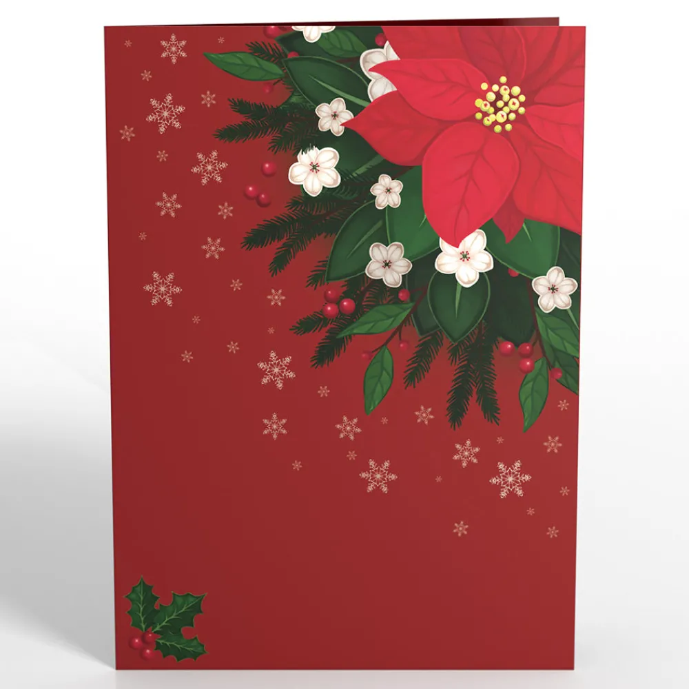 Lovepop Greeting Cards|Poinsettia & Pine Pop-Up Card