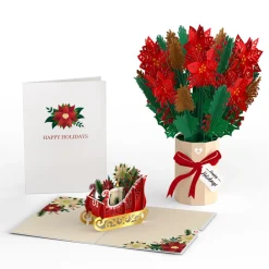 Lovepop Pop-Up Bouquets|Card & Gift Bundles|Poinsettia Christmas Bundle