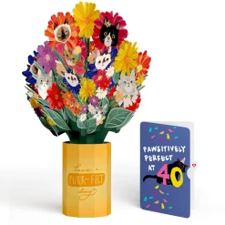 Lovepop Pop-Up Bouquets|Purr-fect Cat 40th Birthday Bouquet and Sentiment Set