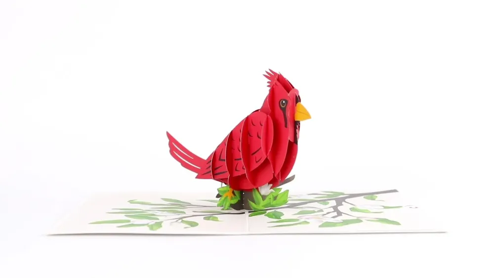 Lovepop Greeting Cards|Just Because|Radiant Cardinal Pop-Up Card