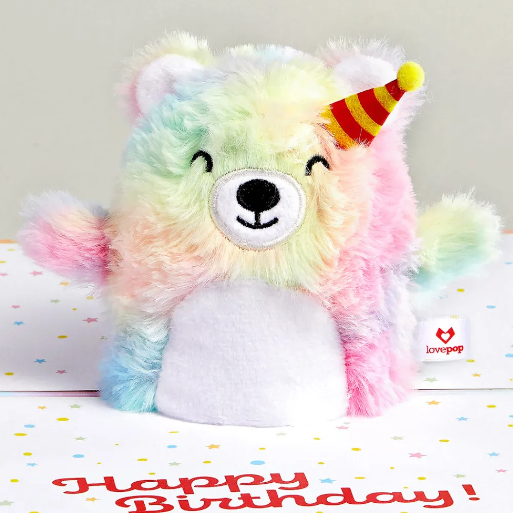 Lovepop Plushpop|Birthday|Rainbow Bear with Space Laser Cats Birthday Plushpop Card and Sentiment Set