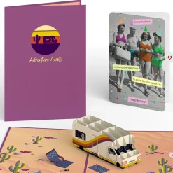 Lovepop Birthday|Road Trip Birthday Pop-Up Card and Sentiment Set for Any Woman