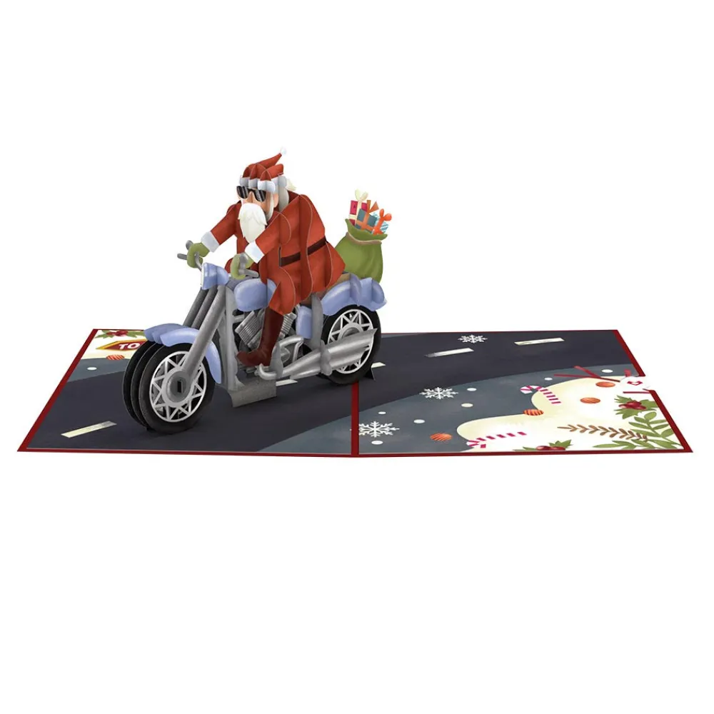Lovepop Greeting Cards|Christmas 12/25|Santa Biker Pop-Up Card