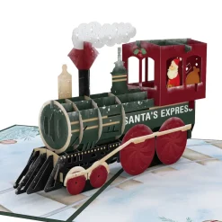 Lovepop Greeting Cards|Christmas 12/25|Santa Christmas Train Pop-Up Card
