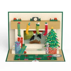 Lovepop Greeting Cards|Christmas 12/25|Santa Down the Chimney Christmas Pop-Up Card