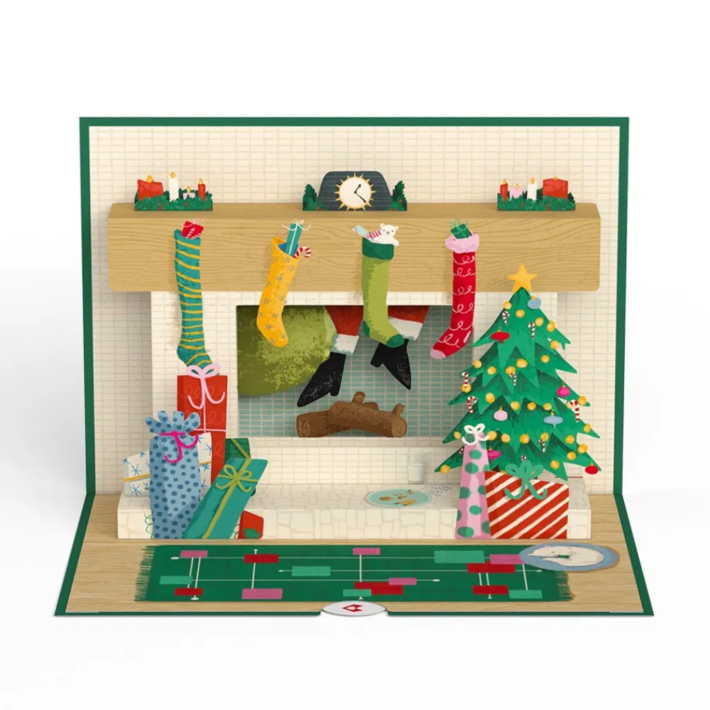 Lovepop Greeting Cards|Christmas 12/25|Santa Down the Chimney Christmas Pop-Up Card