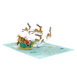 Lovepop Greeting Cards|Christmas 12/25|Santa Sleigh Pop-Up Card