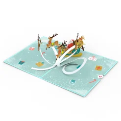 Lovepop Greeting Cards|Christmas 12/25|Santa Sleigh Pop-Up Card