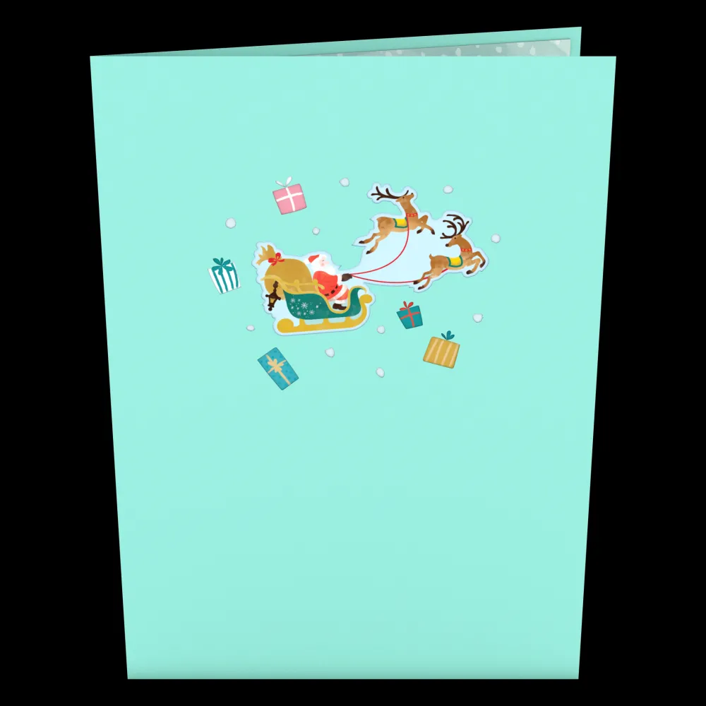 Lovepop Greeting Cards|Christmas 12/25|Santa Sleigh Pop-Up Card