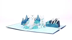 Lovepop Greeting Cards|Christmas 12/25|Scandinavian Style Holiday Foxes Pop-Up Card