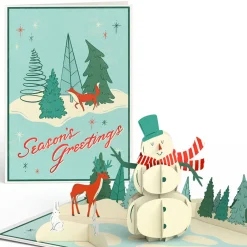 Lovepop Greeting Cards|Christmas 12/25|Season's Greetings Snowman Pop-Up Card