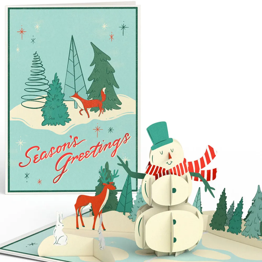 Lovepop Greeting Cards|Christmas 12/25|Season's Greetings Snowman Pop-Up Card