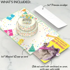 Lovepop Birthday|Sprinkles Birthday Cake with Cat Laser Eyes Pop-Up Card and Sentiment Set