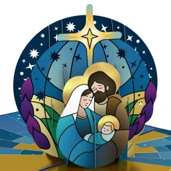 Lovepop Religious|Christmas 12/25|Stained Glass Holy Family Pop-Up Card