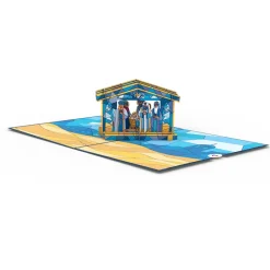 Lovepop Greeting Cards|Religious|Stained Glass Nativity Pop-Up Card