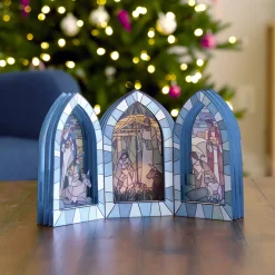 Lovepop Decor|Religious|Stained Glass Nativity Windows Giant Pop-Up Gift