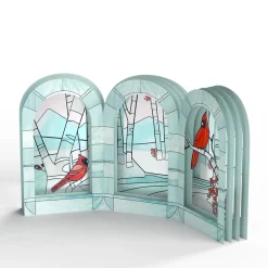 Lovepop Decor|Christmas 12/25|Stained Glass Winter Cardinal Pop-Up Gift