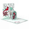 Lovepop Greeting Cards|Christmas 12/25|Stained Glass Winter Cardinal Pop-Up Card