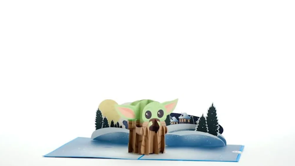 Lovepop Greeting Cards|New Year 1/1|Star Wars™ The Mandalorian™ The Child: Warm Holiday Wishes Pop-Up Card