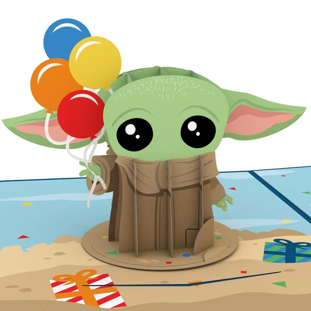 Lovepop Birthday|Kids|Star Wars™ The Mandalorian™ Grogu™ Birthday Card with Pop-Up Gift