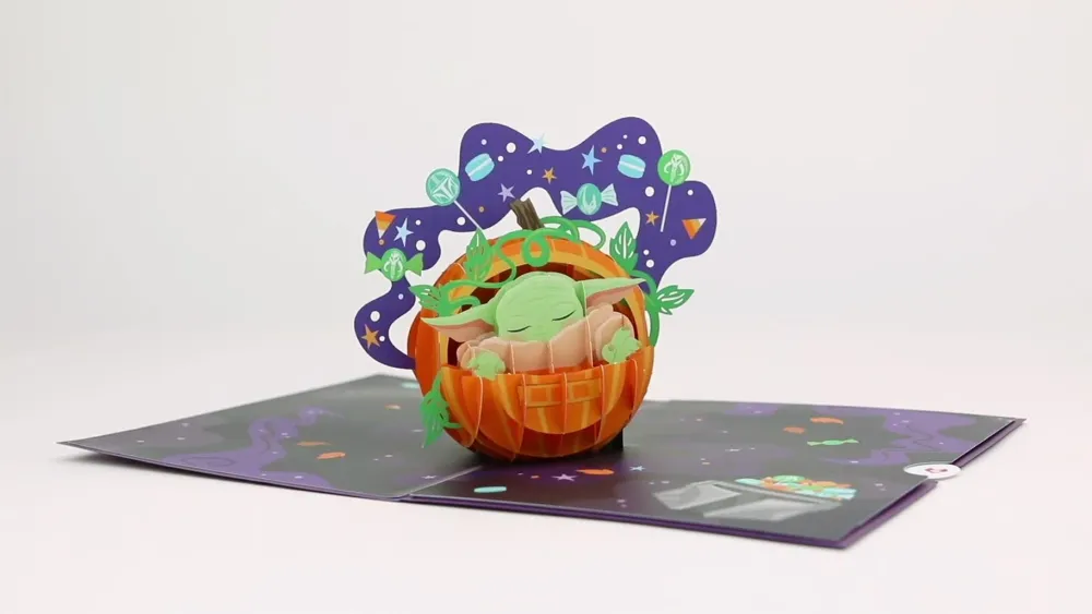 Lovepop Halloween 10/31|Kids|Star Wars™ The Mandalorian™ Grogu™ Candy is the Way Pop-Up Card