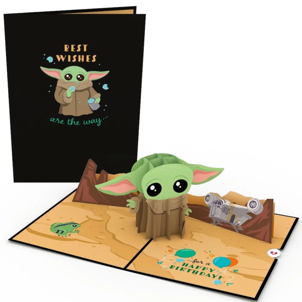 Lovepop Pop-Up Bouquets|Card & Gift Bundles|Star Wars™ The Mandalorian™ Grogu™ Birthday Pop-Up Card & Flower Buds Bouquet Bundle