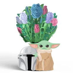 Lovepop Pop-Up Bouquets|Card & Gift Bundles|Star Wars™ The Mandalorian Grogu™ This Is the Way Pop-Up Card & Flower Buds Bouquet Bundle