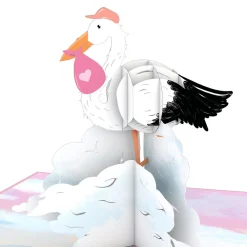 Lovepop Baby|Congratulations|Stork Baby Pink Pop-Up Card