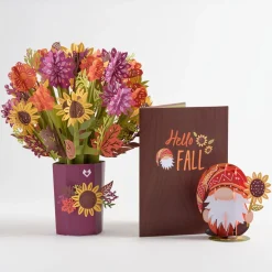 Lovepop Pop-Up Bouquets|Card & Gift Bundles|Sunflower & Fall Gnome Bundle