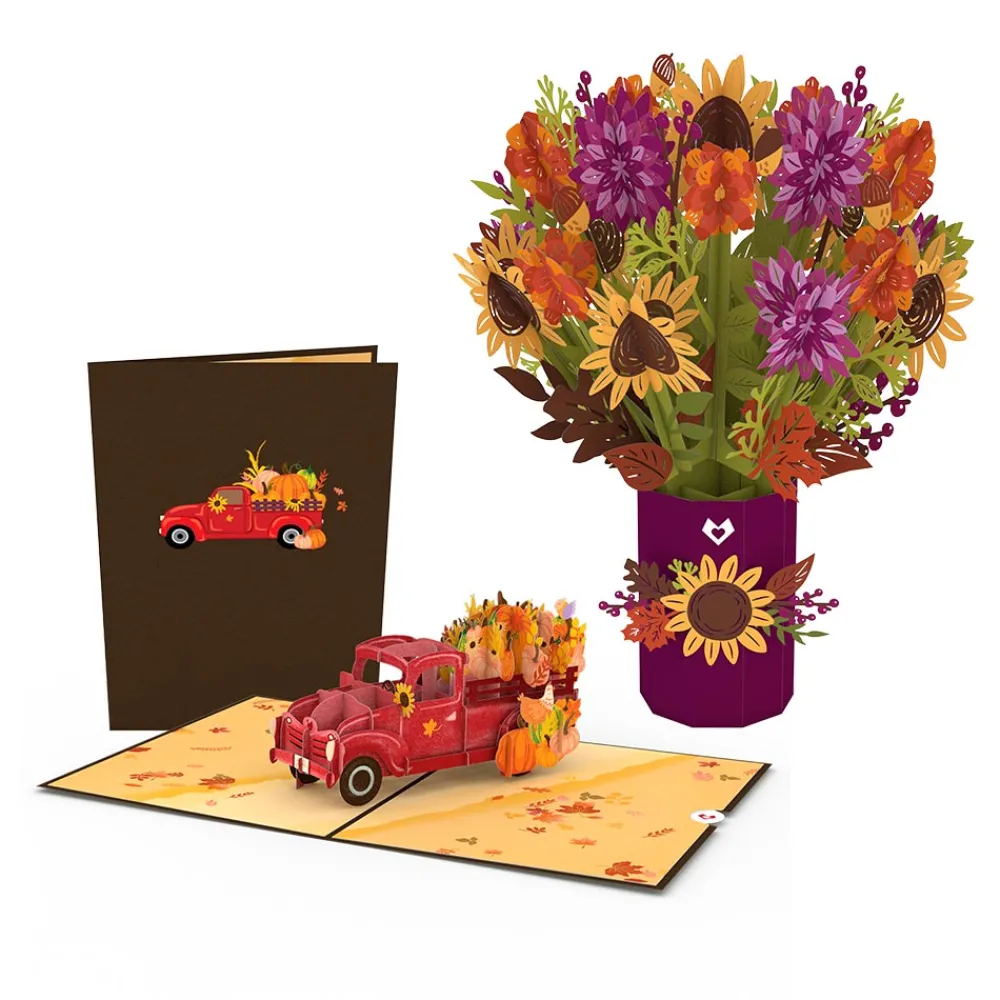 Lovepop Pop-Up Bouquets|Card & Gift Bundles|Sunflower & Fall Truck Bundle