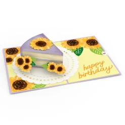 Lovepop Greeting Cards|Birthday|Sunflower Birthday Cake Slice Pop-Up Card