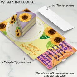 Lovepop Birthday|Sunflower Birthday Cake Slice Pop-Up Card and Sentiment Set