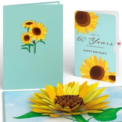 Lovepop Birthday|Sunflower 60th Birthday Pop-Up Card and Sentiment Set