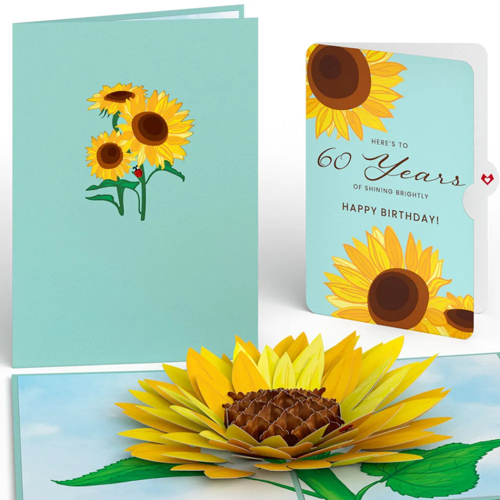 Lovepop Birthday|Sunflower 60th Birthday Pop-Up Card and Sentiment Set