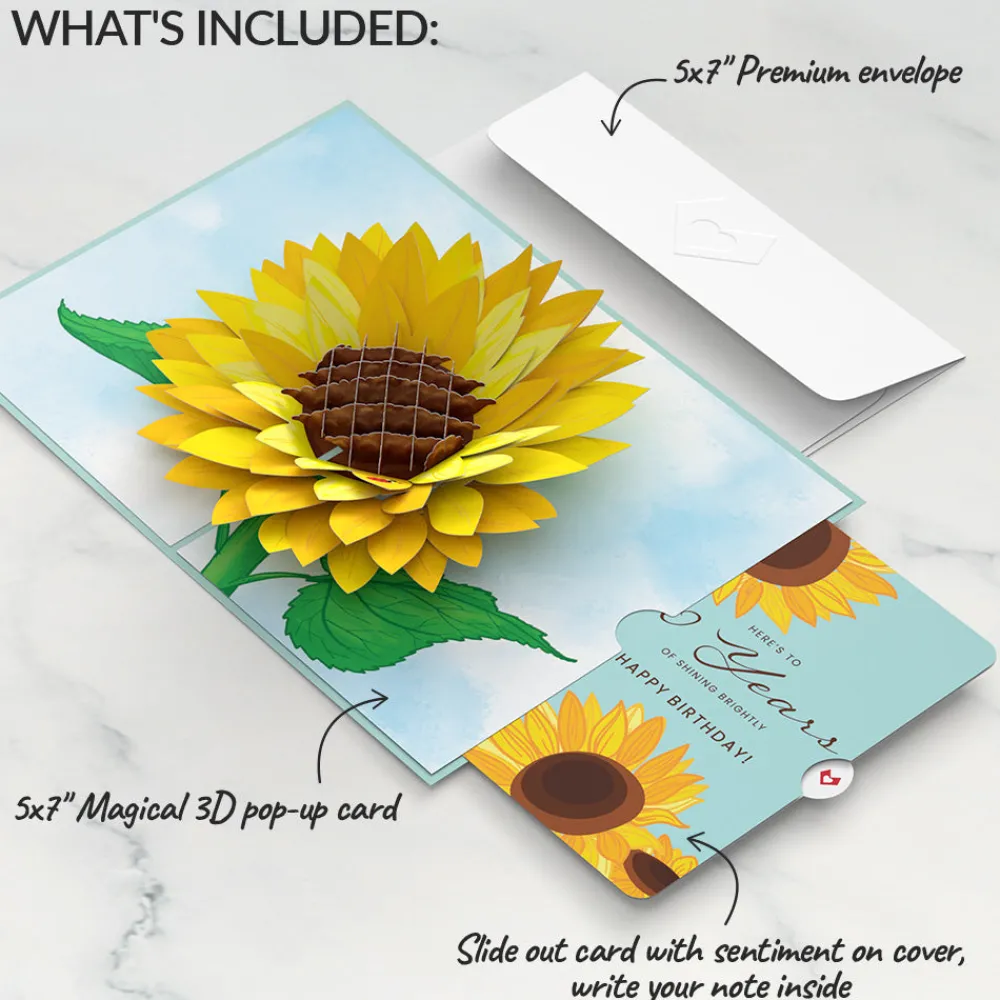 Lovepop Birthday|Sunflower 60th Birthday Pop-Up Card and Sentiment Set