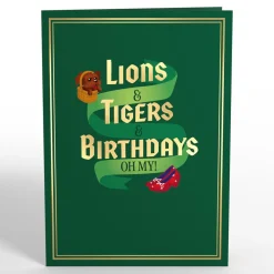 Lovepop Greeting Cards|Birthday|The Wizard of Oz Lions & Tigers & Birthdays Pop-Up Card