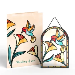 Lovepop Suncatcher Cards|Decor|Thinking of You Hummingbird Suncatcher Card
