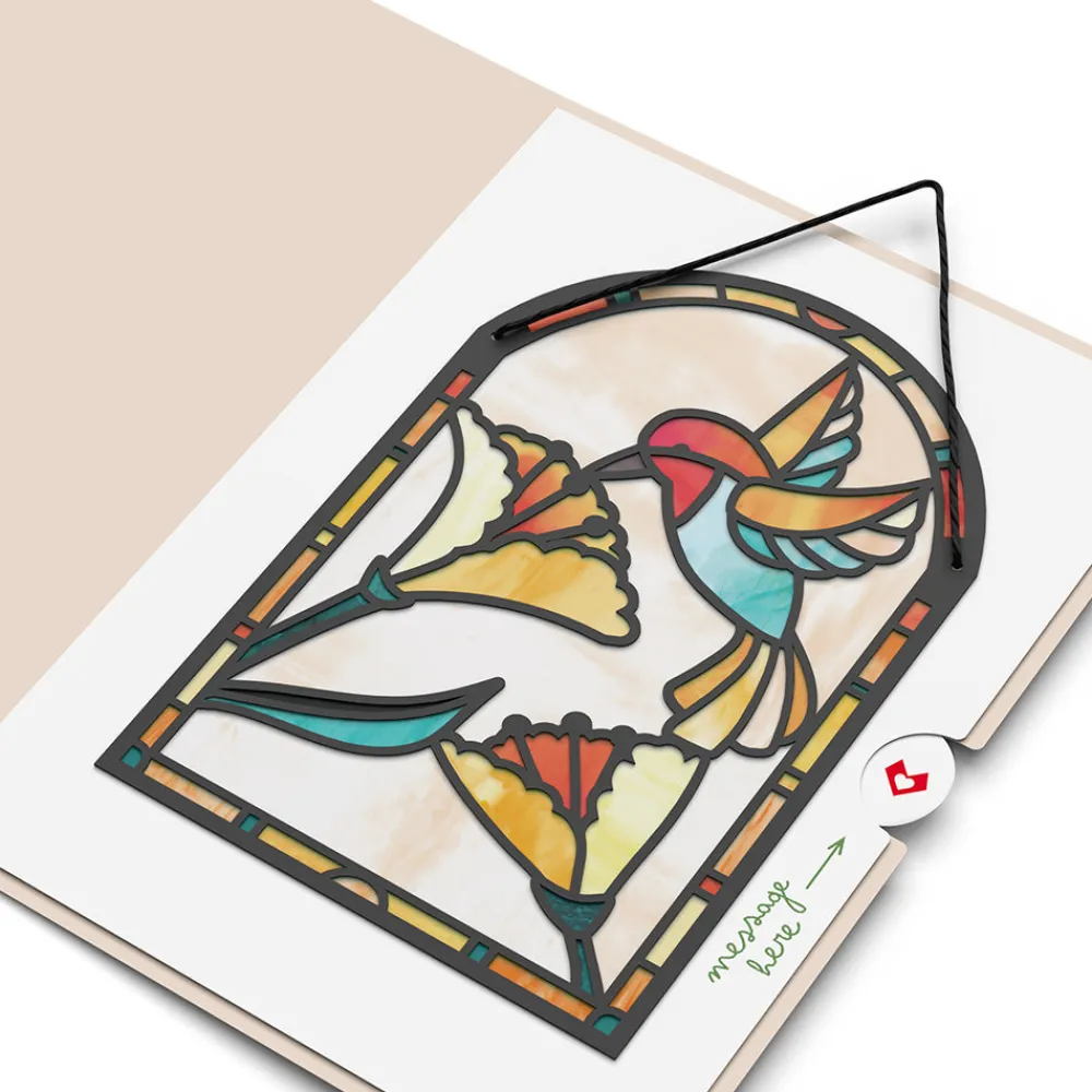 Lovepop Pop-Up Bouquets|Card & Gift Bundles|Thinking of You Hummingbird Suncatcher Card & Pop-Up Bouquet Bundle