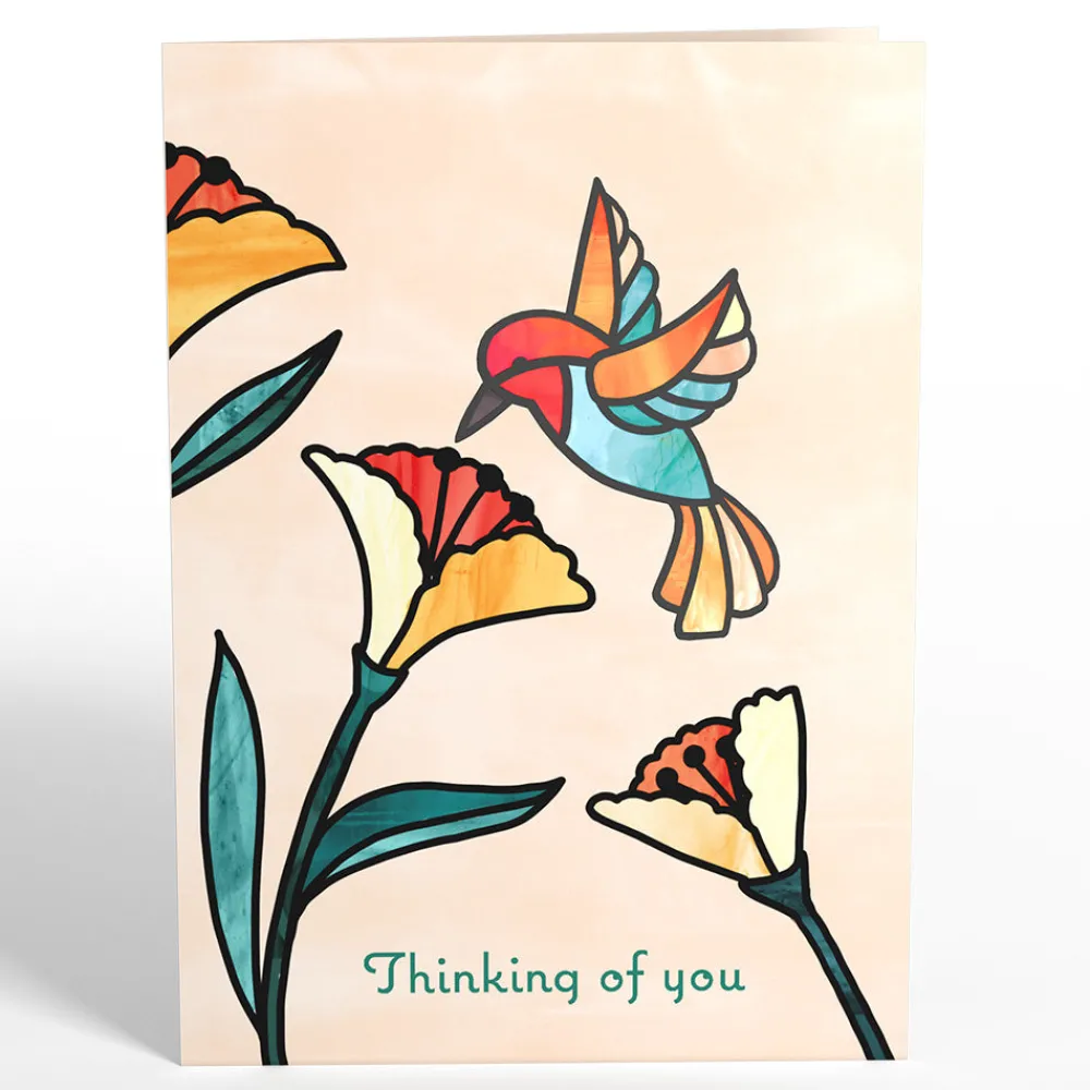 Lovepop Pop-Up Bouquets|Card & Gift Bundles|Thinking of You Hummingbird Suncatcher Card & Pop-Up Bouquet Bundle