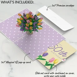 Lovepop Birthday|Tulips 60th Birthday Pop-Up Card and Sentiment Set
