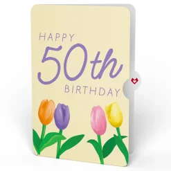 Lovepop Birthday|Tulips 50th Birthday Pop-Up Card and Sentiment Set