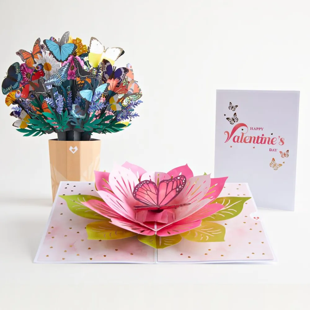 Lovepop Pop-Up Bouquets|Card & Gift Bundles|Valentine's Day Butterfly Bundle