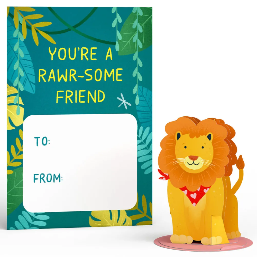 Lovepop Valentine'S Day 2/14|Kids|Valentine’s Day Safari Assorted Cards Kids Classroom 24-Pack