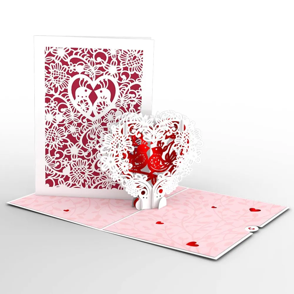 Lovepop Greeting Cards|Anniversary|Vintage Love Birds Valentine's Day Pop-Up Card