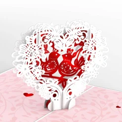 Lovepop Greeting Cards|Anniversary|Vintage Love Birds Valentine's Day Pop-Up Card